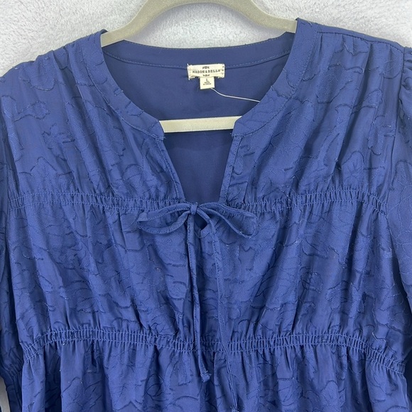 Mason & Belle Women’s Top / Blouse Sz L Navy Semi-sheer w/Lining Polyester NWT - Picture 2 of 13